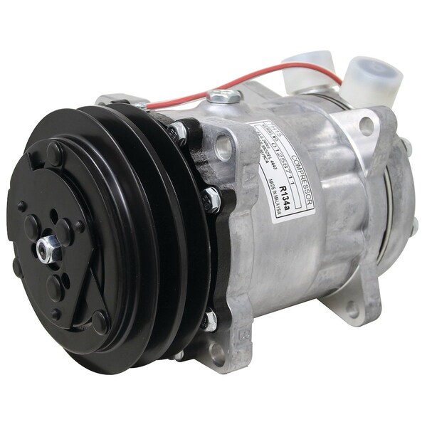 Compressor, New, Sanden Style w/ Clutch (4643) 7.5" x7.7" x10.7"